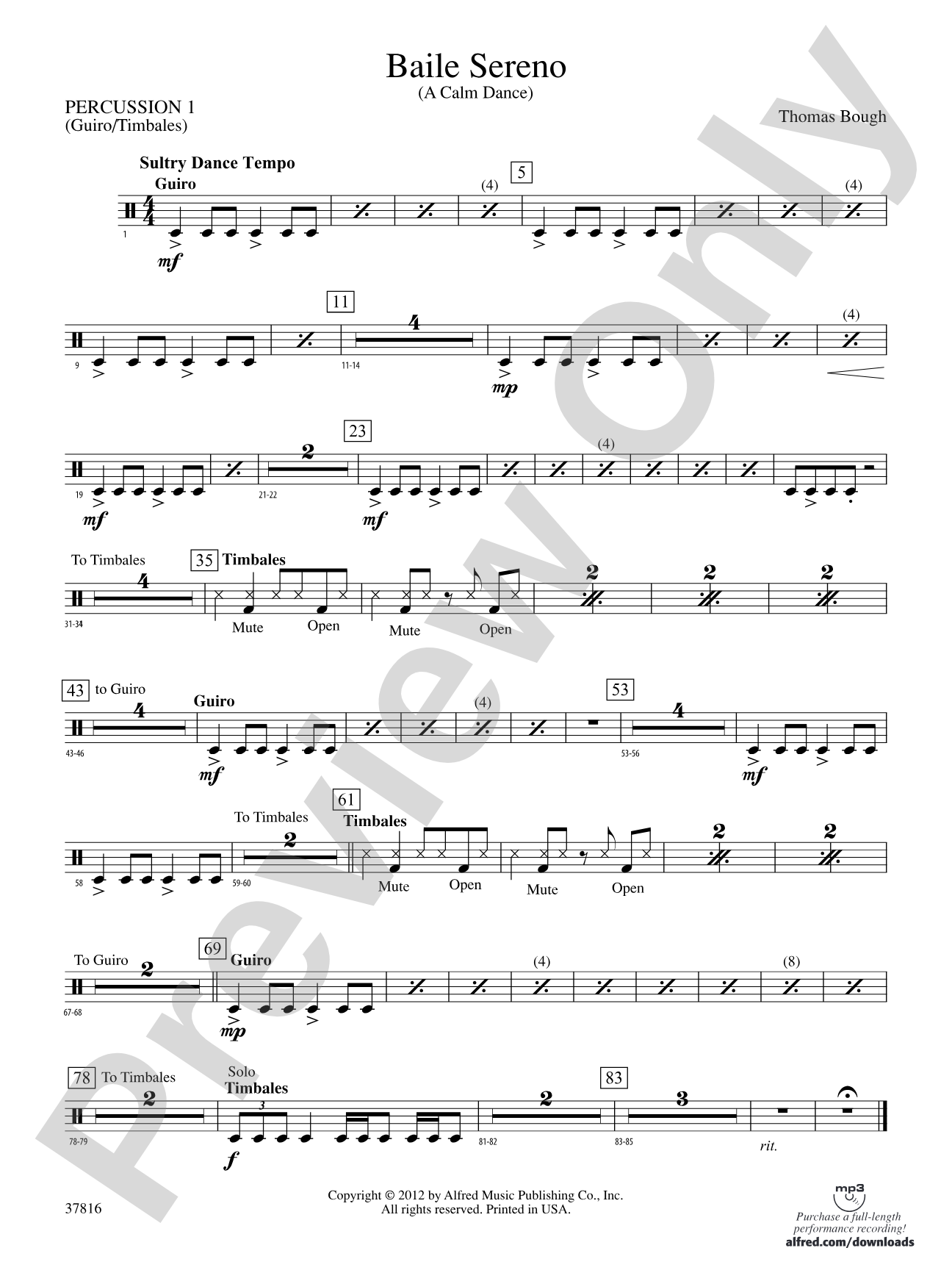 Baile Sereno: 1st Percussion