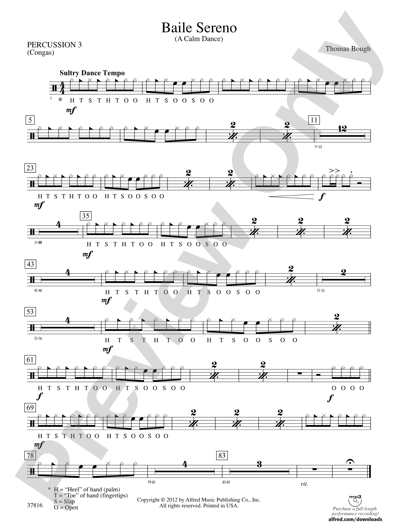 Baile Sereno: 3rd Percussion