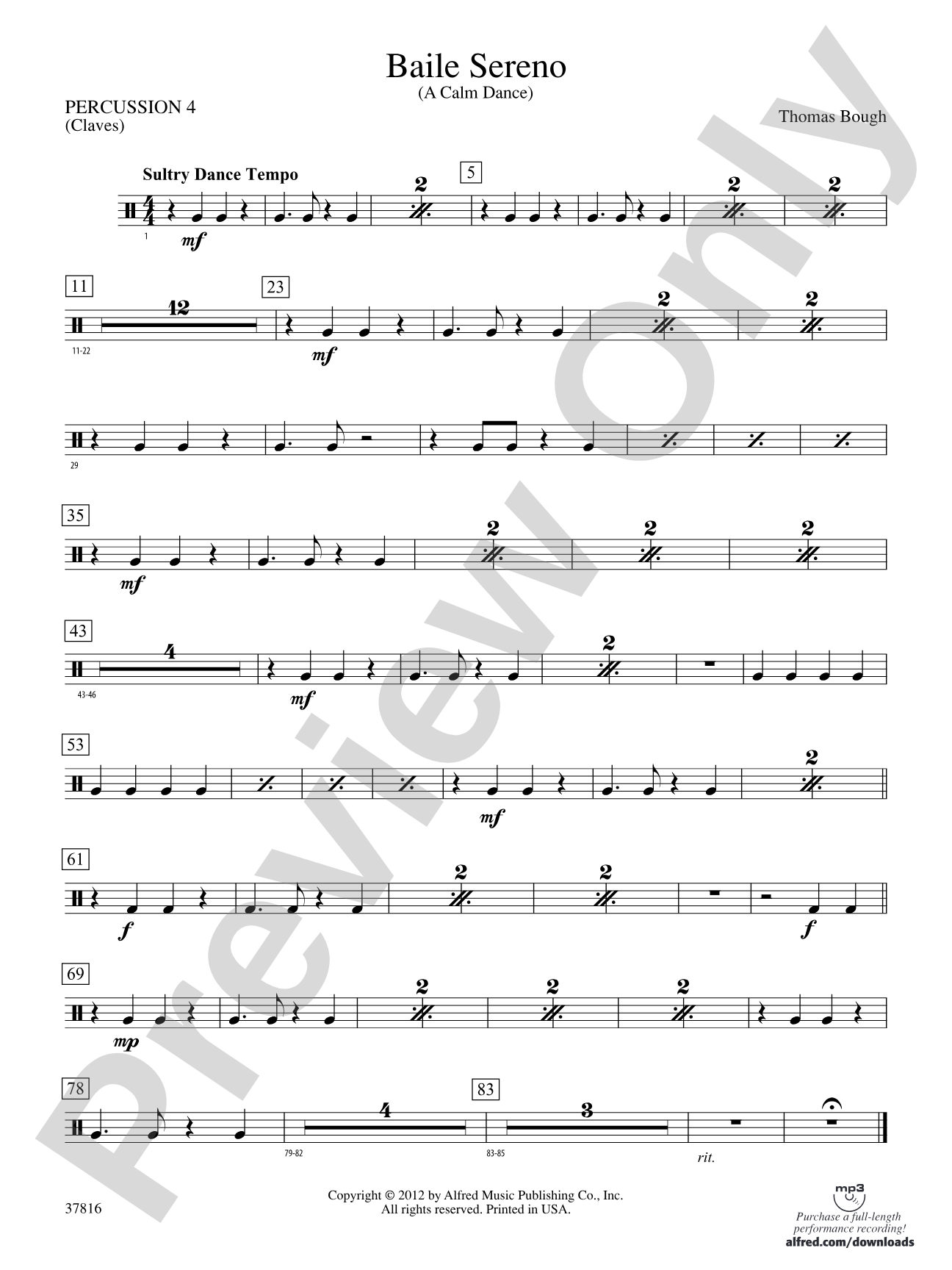 Baile Sereno: 4th Percussion