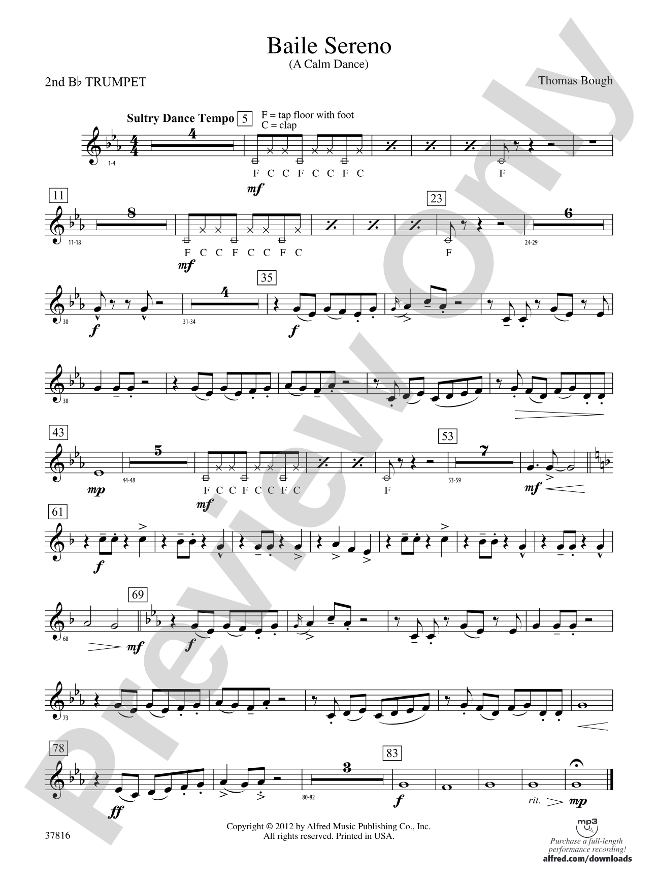 Baile Sereno: 2nd B-flat Trumpet