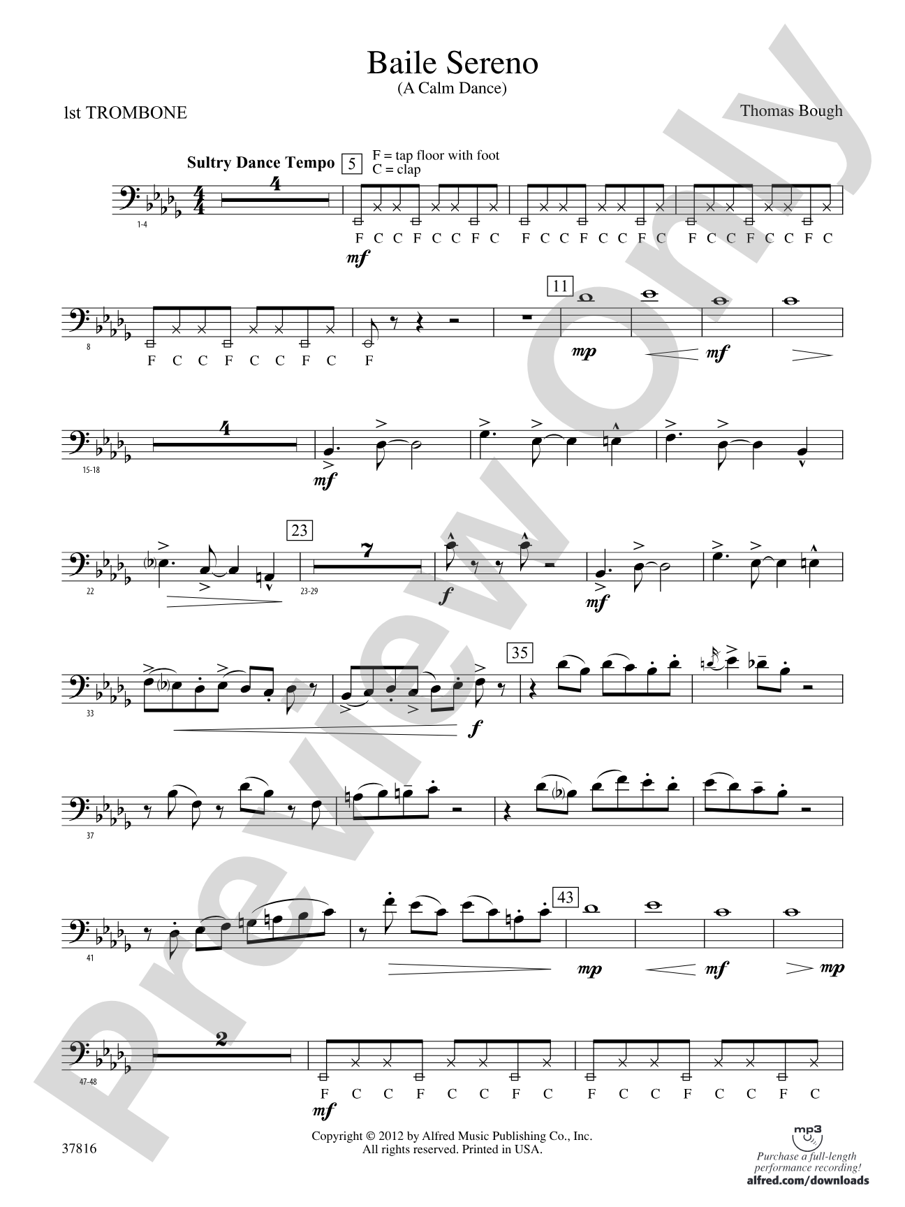 Baile Sereno: 1st Trombone