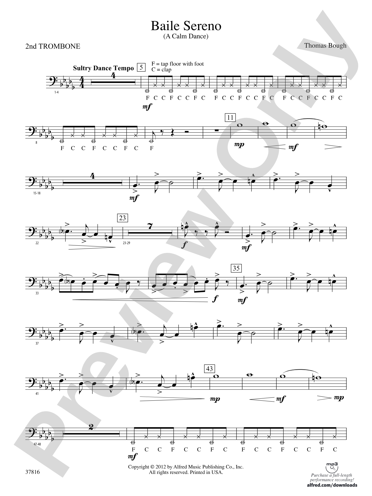 Baile Sereno: 2nd Trombone