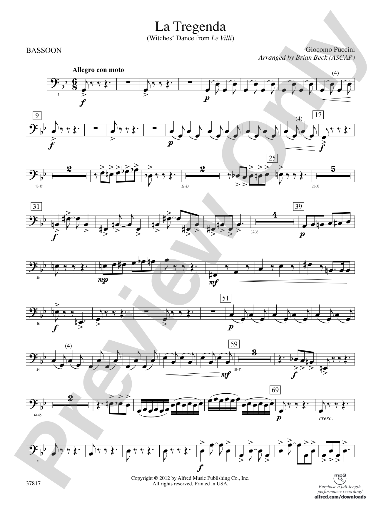 La Tregenda: Bassoon