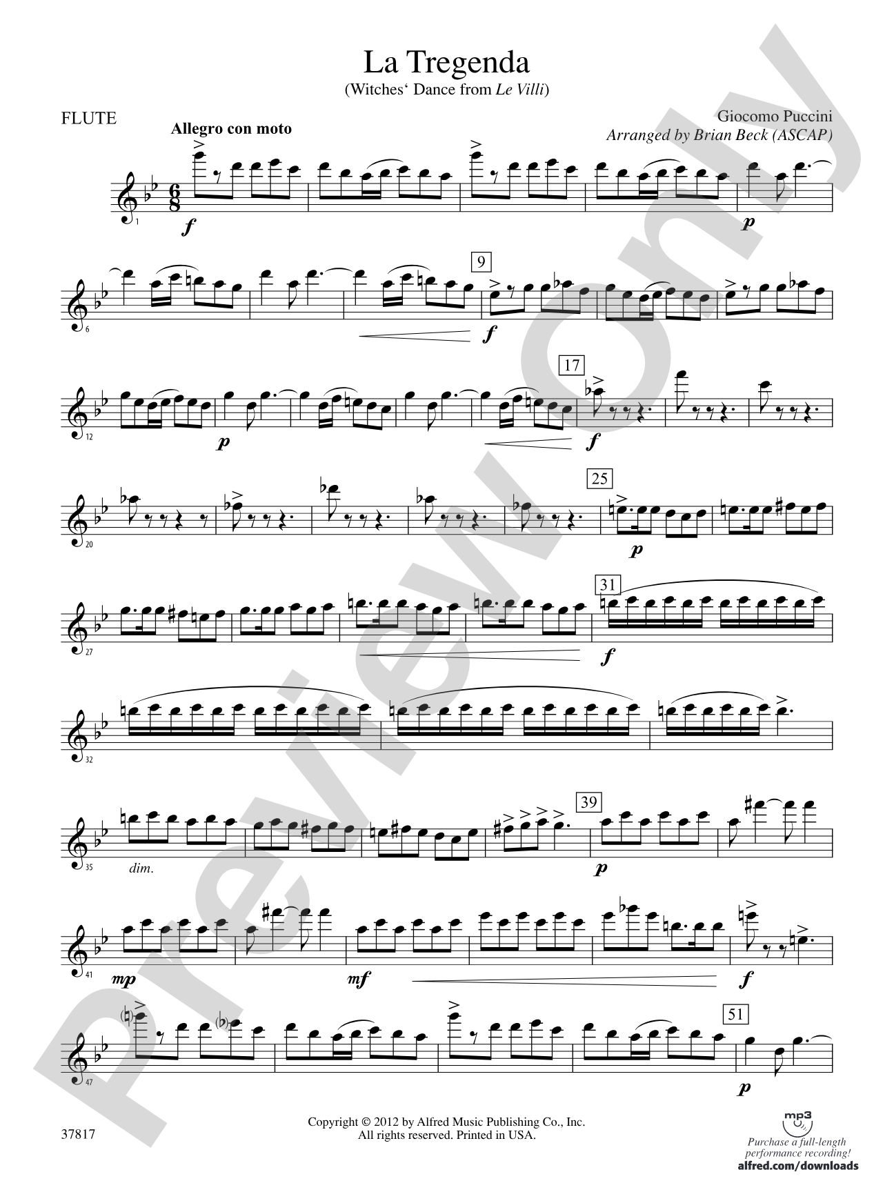 La Tregenda: Flute