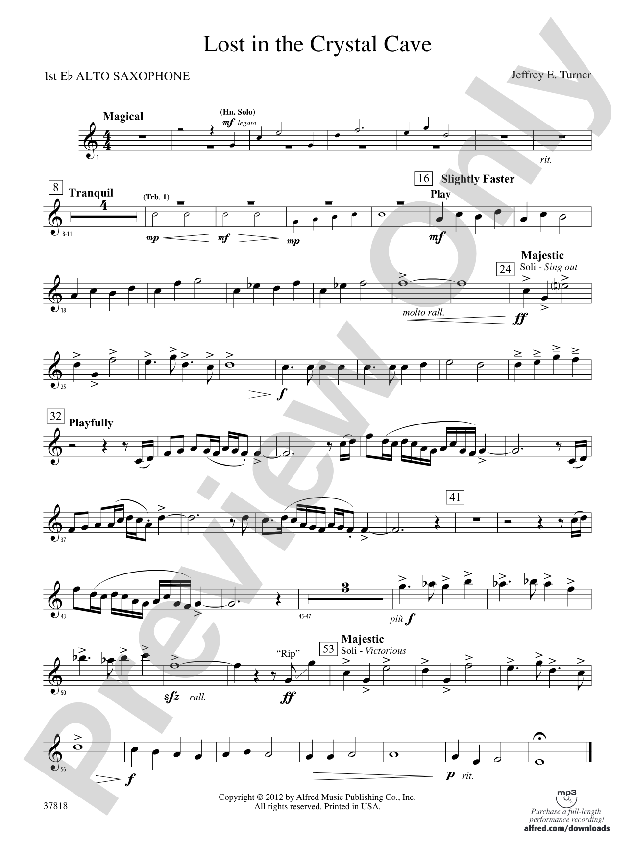 Lost in the Crystal Cave: E-flat Alto Saxophone