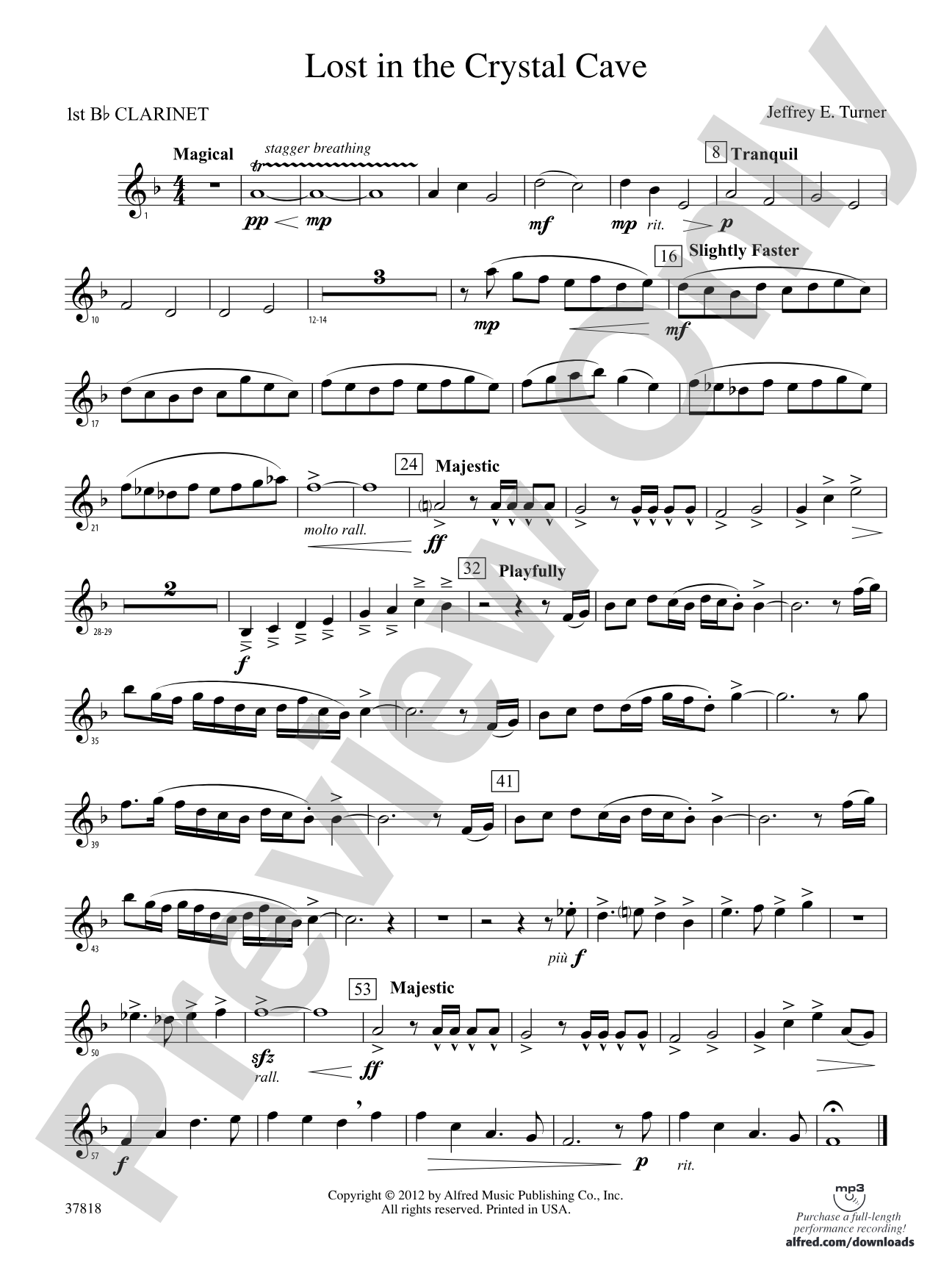 Lost in the Crystal Cave: 1st B-flat Clarinet