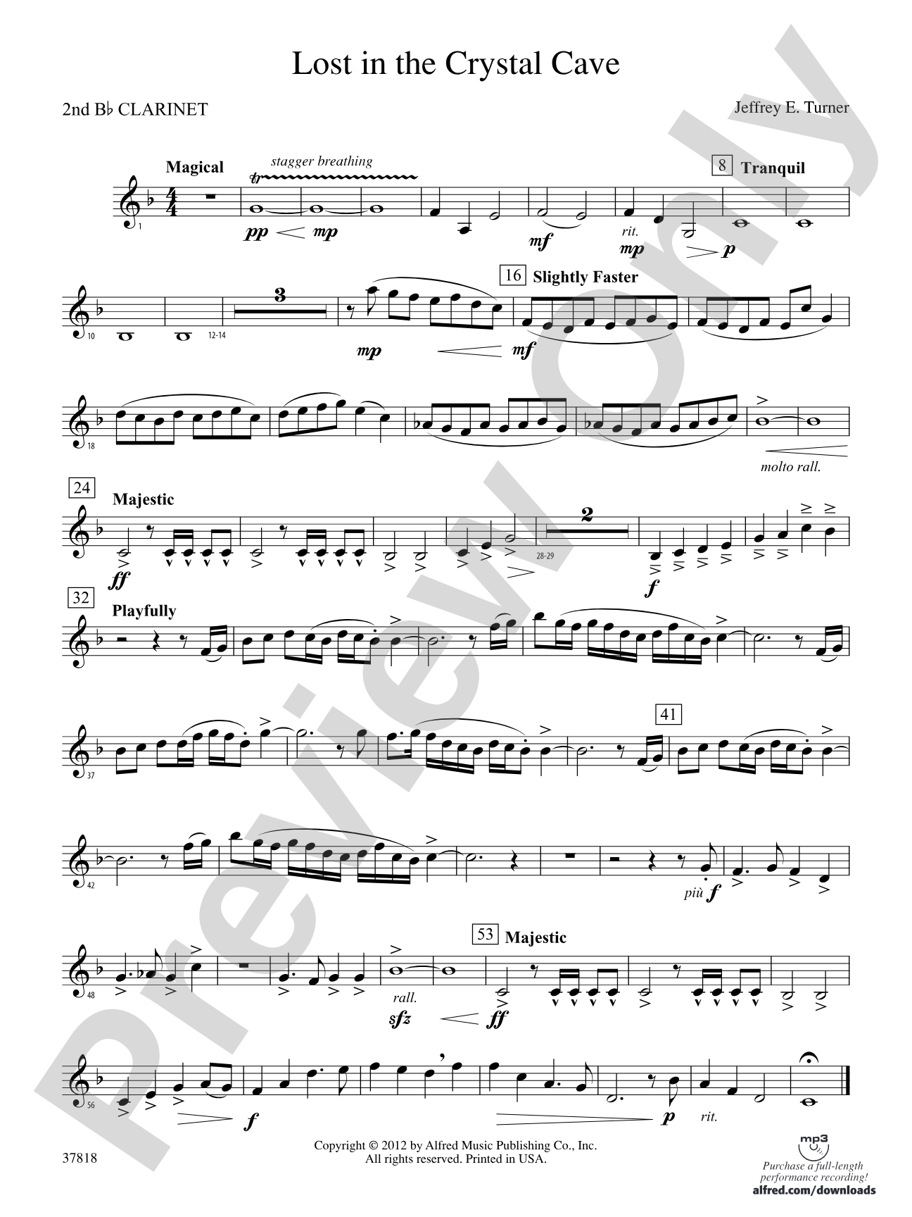 Lost in the Crystal Cave: 2nd B-flat Clarinet