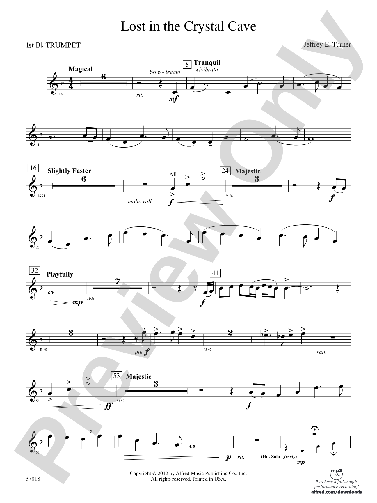 Lost in the Crystal Cave: 1st B-flat Trumpet