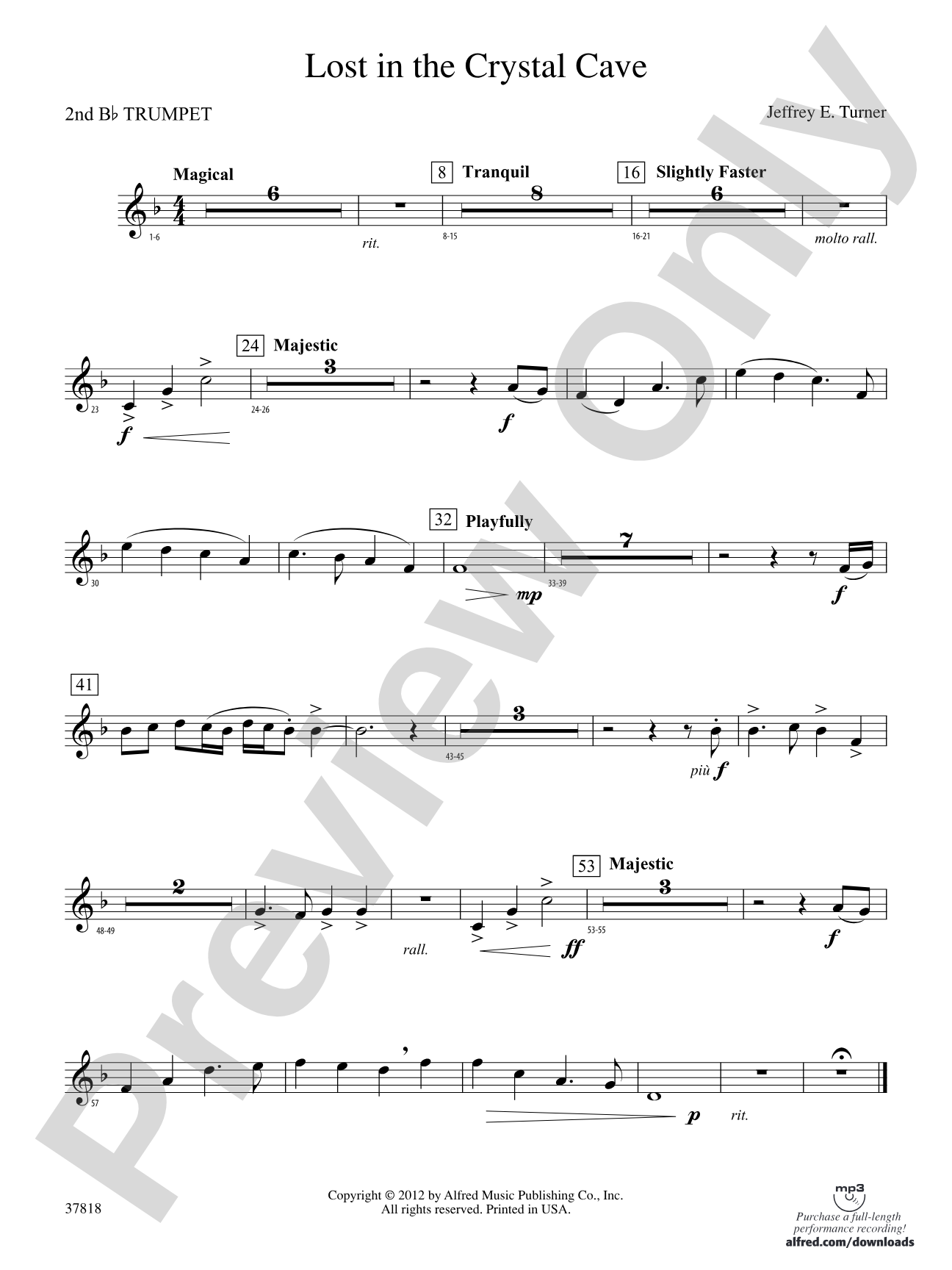 Lost in the Crystal Cave: 2nd B-flat Trumpet
