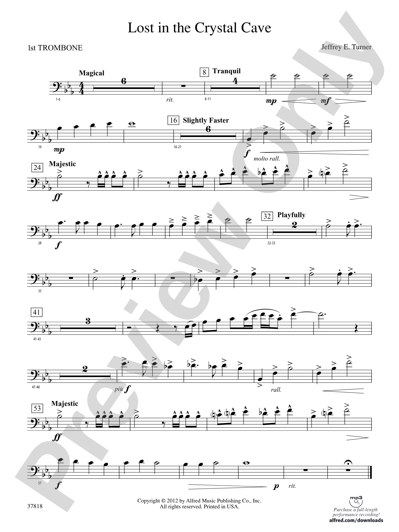 Lost in the Crystal Cave: 1st Trombone