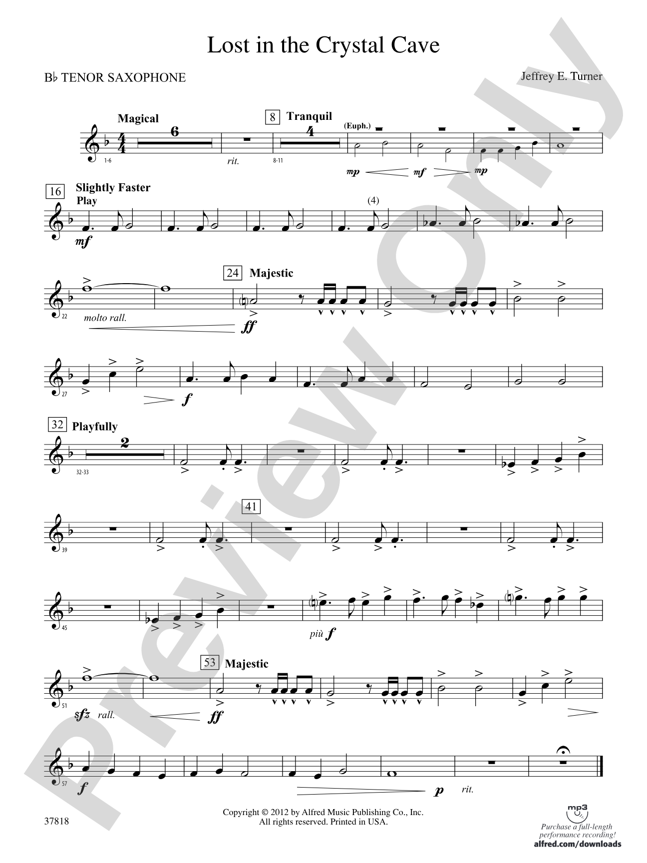Lost in the Crystal Cave: B-flat Tenor Saxophone