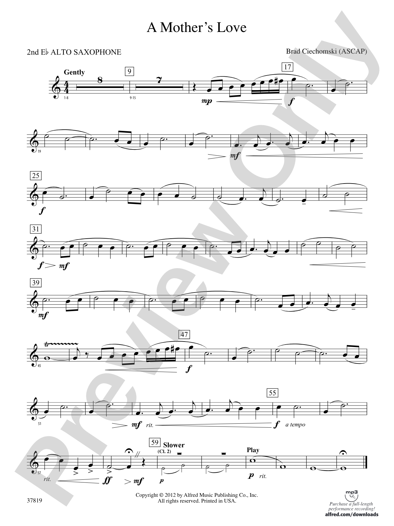 A Mother's Love: 2nd E-flat Alto Saxophone
