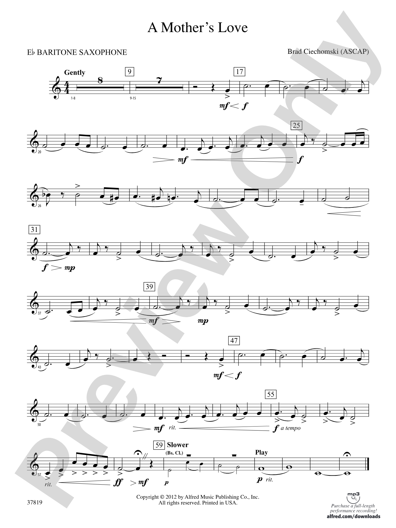 A Mother's Love: E-flat Baritone Saxophone