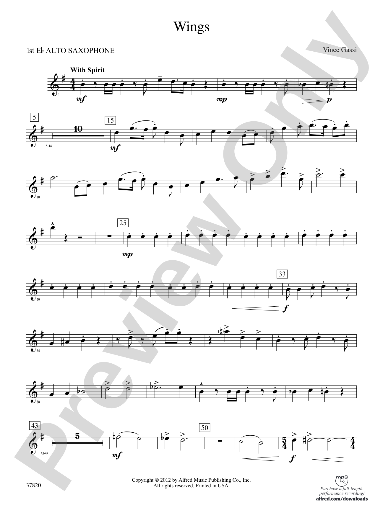 Wings: E-flat Alto Saxophone