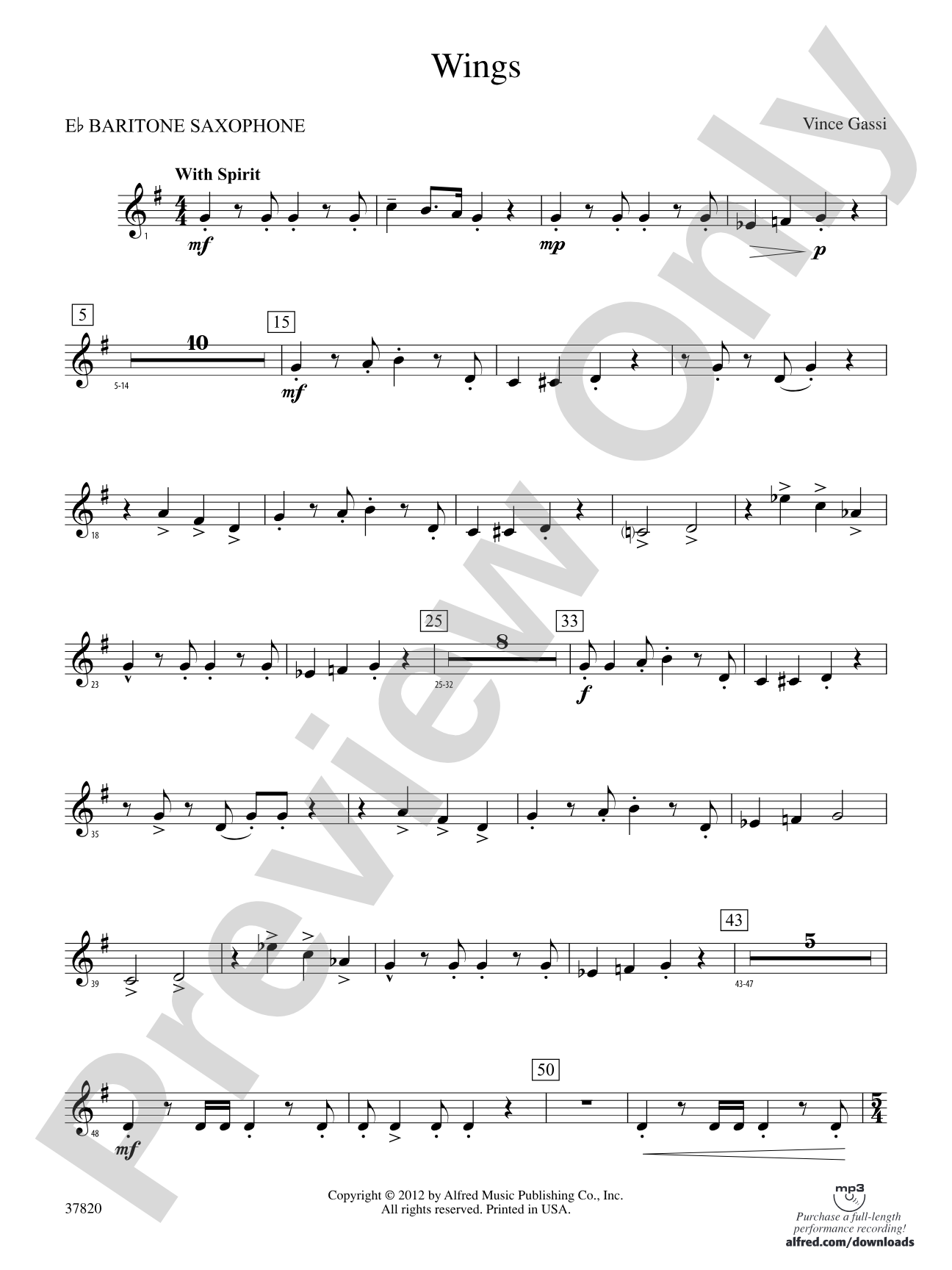 Wings: E-flat Baritone Saxophone