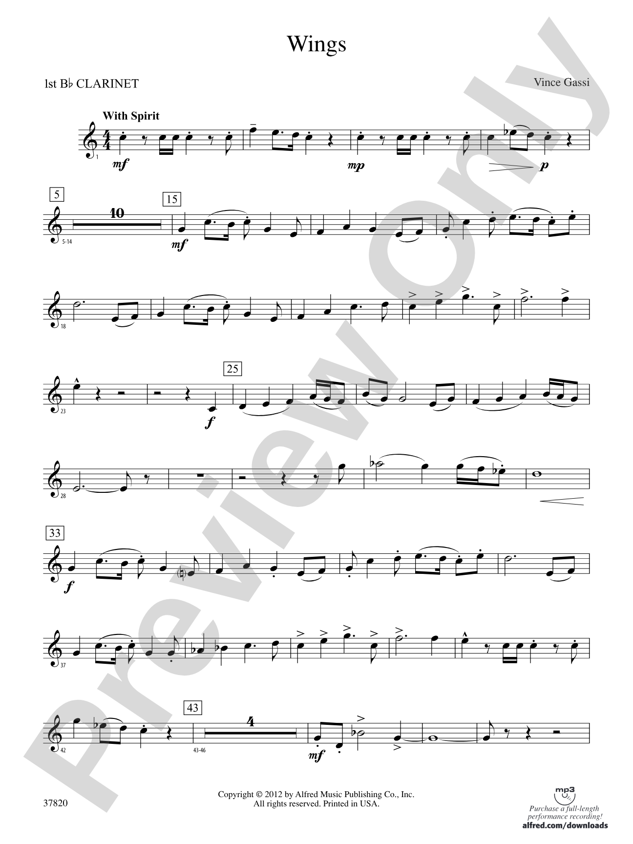 Wings: 1st B-flat Clarinet