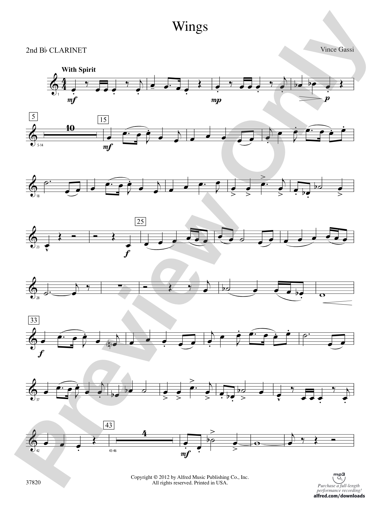 Wings: 2nd B-flat Clarinet