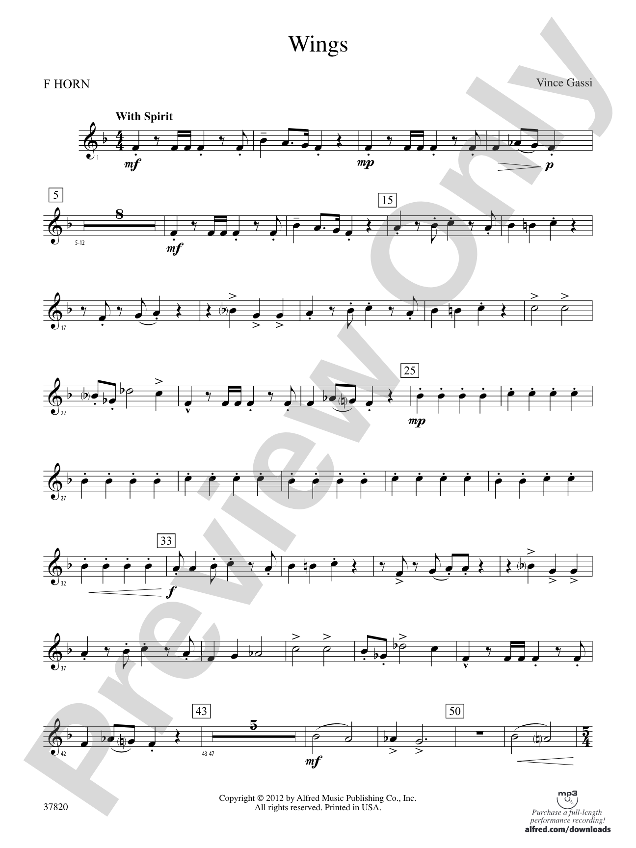 Wings: 1st F Horn