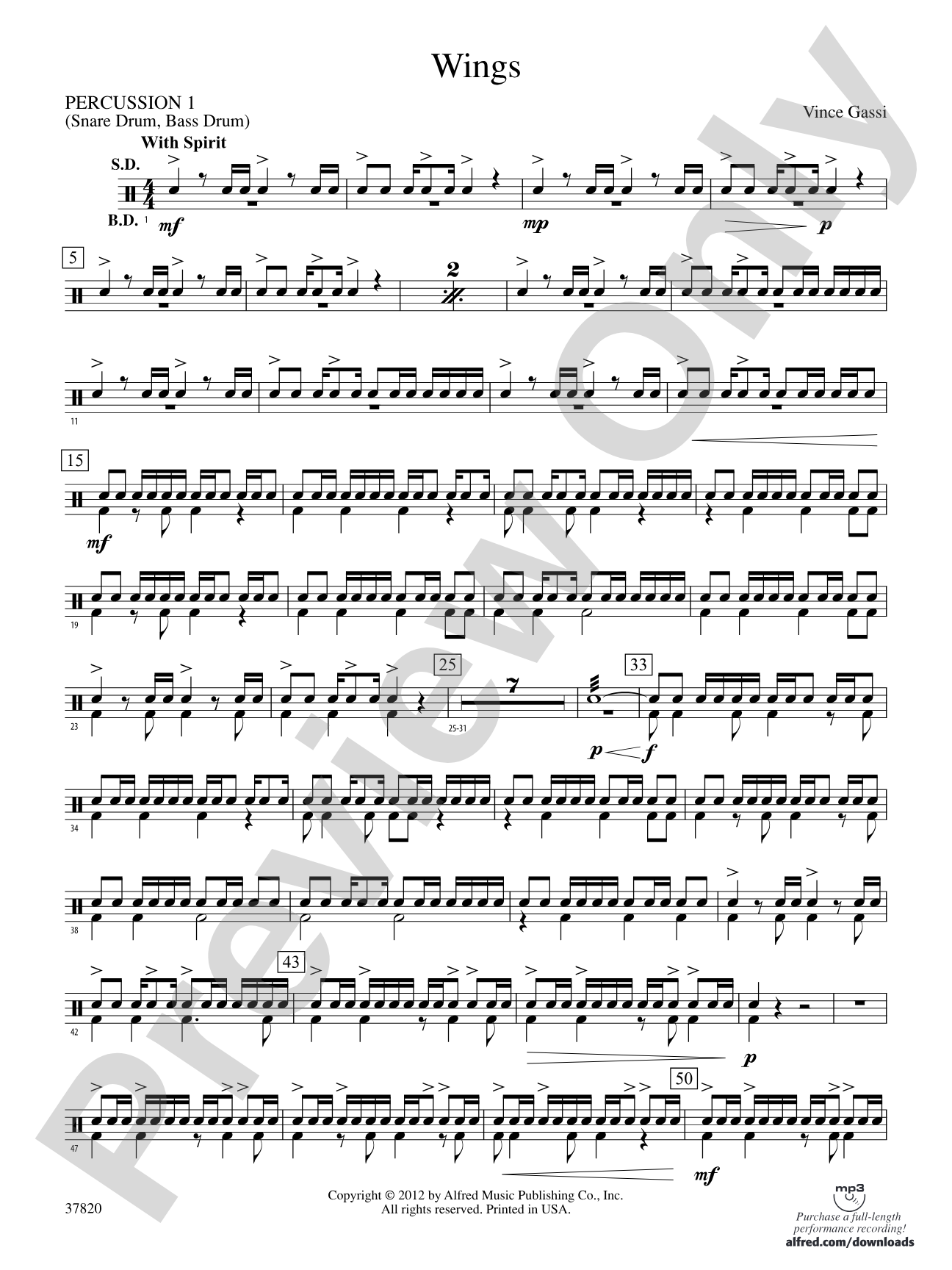 Wings: 1st Percussion