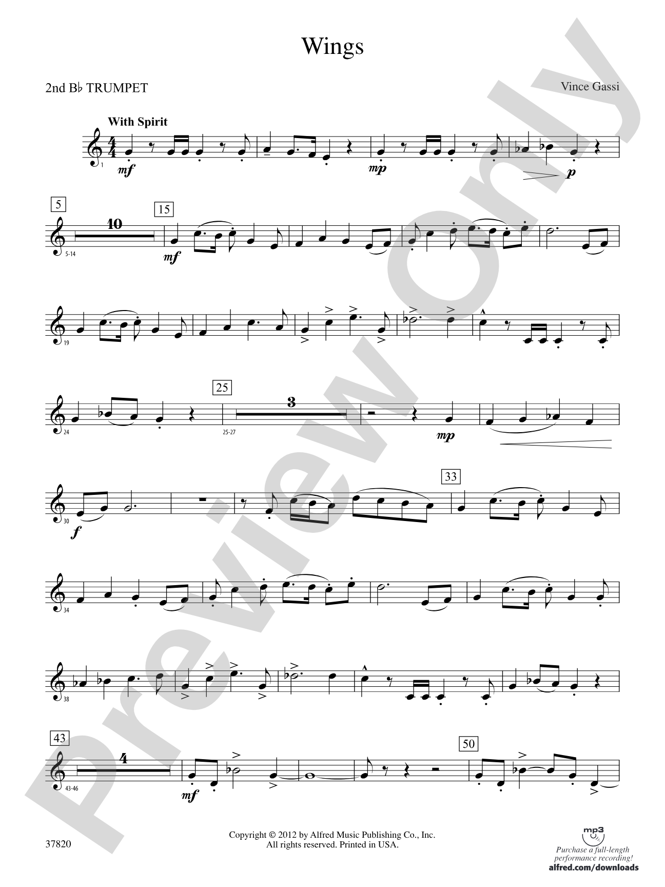 Wings: 2nd B-flat Trumpet