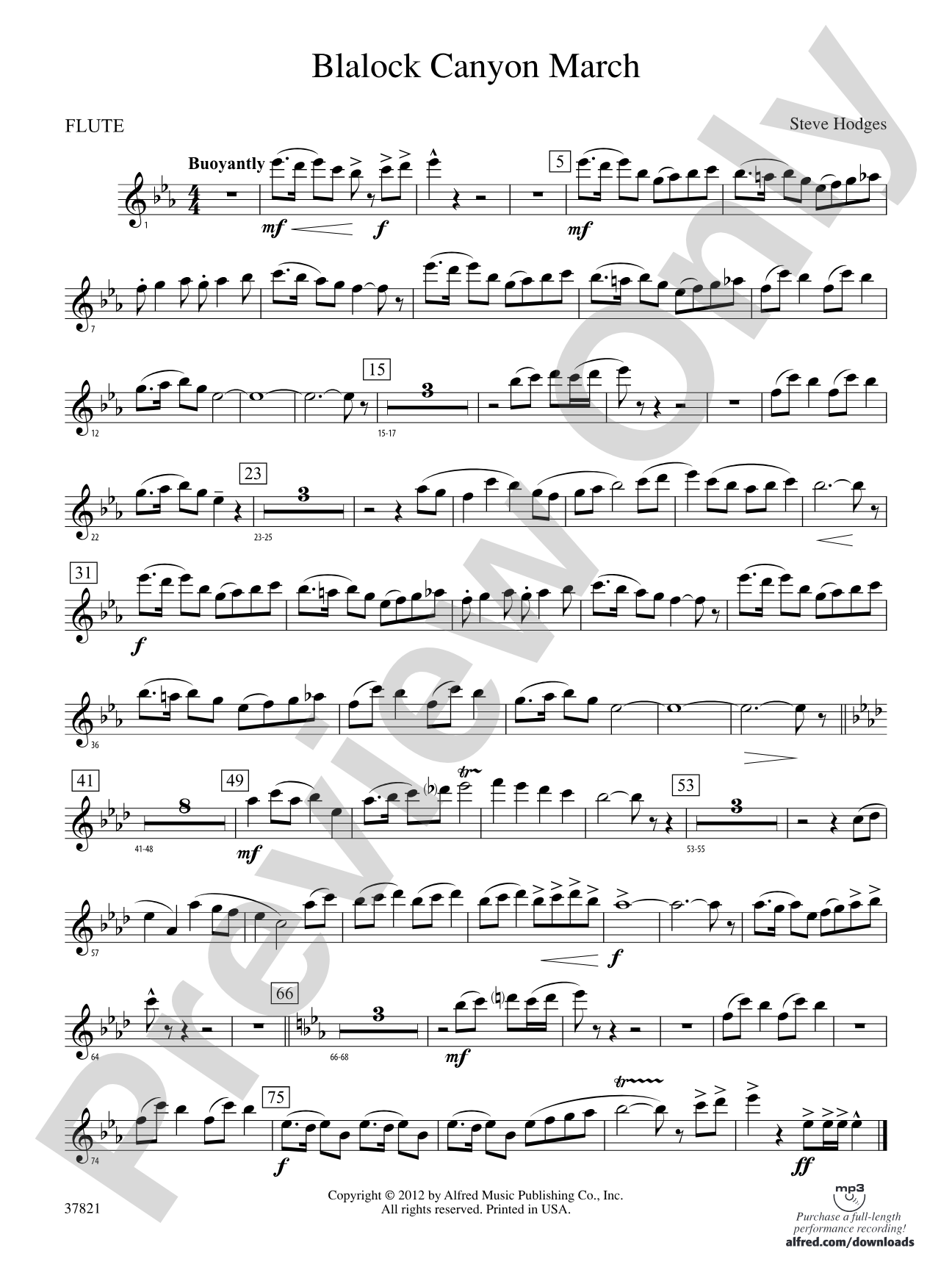 Blalock Canyon March: Flute