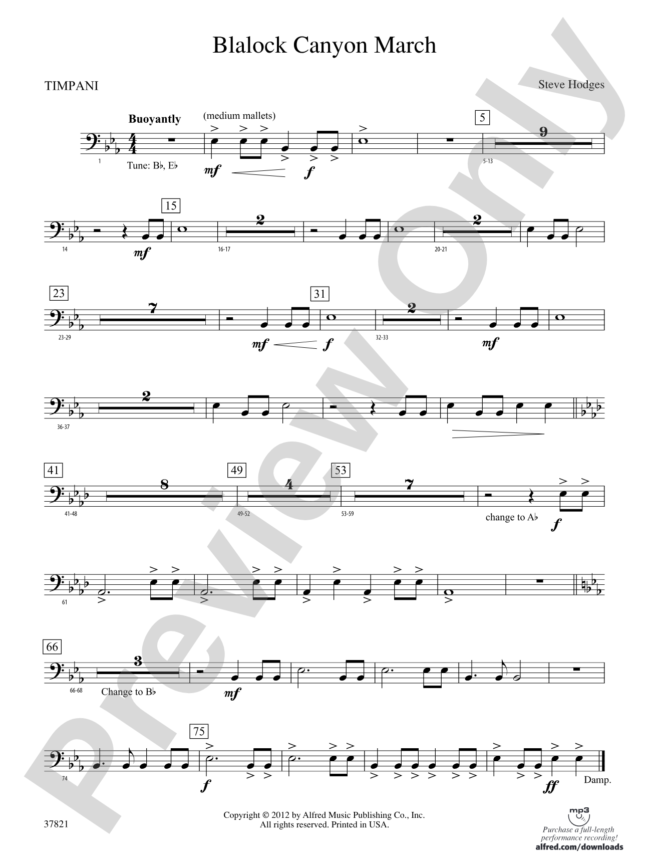 Blalock Canyon March: Timpani