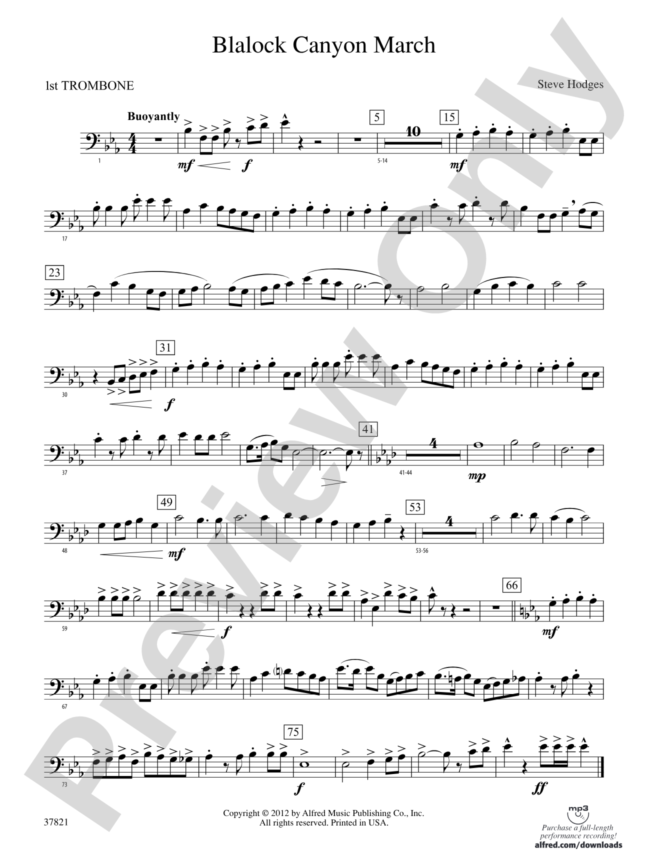 Blalock Canyon March: 1st Trombone