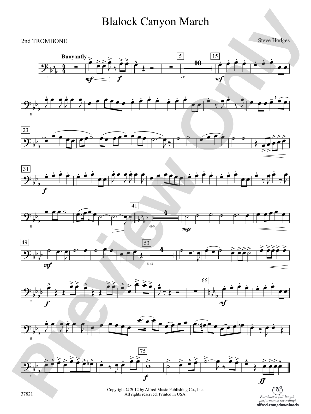 Blalock Canyon March: 2nd Trombone