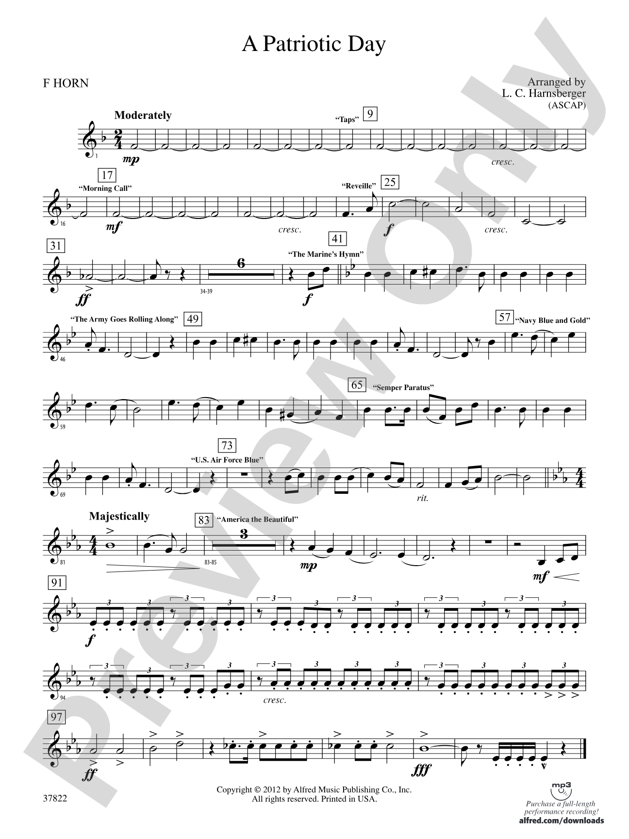 A Patriotic Day: 1st F Horn