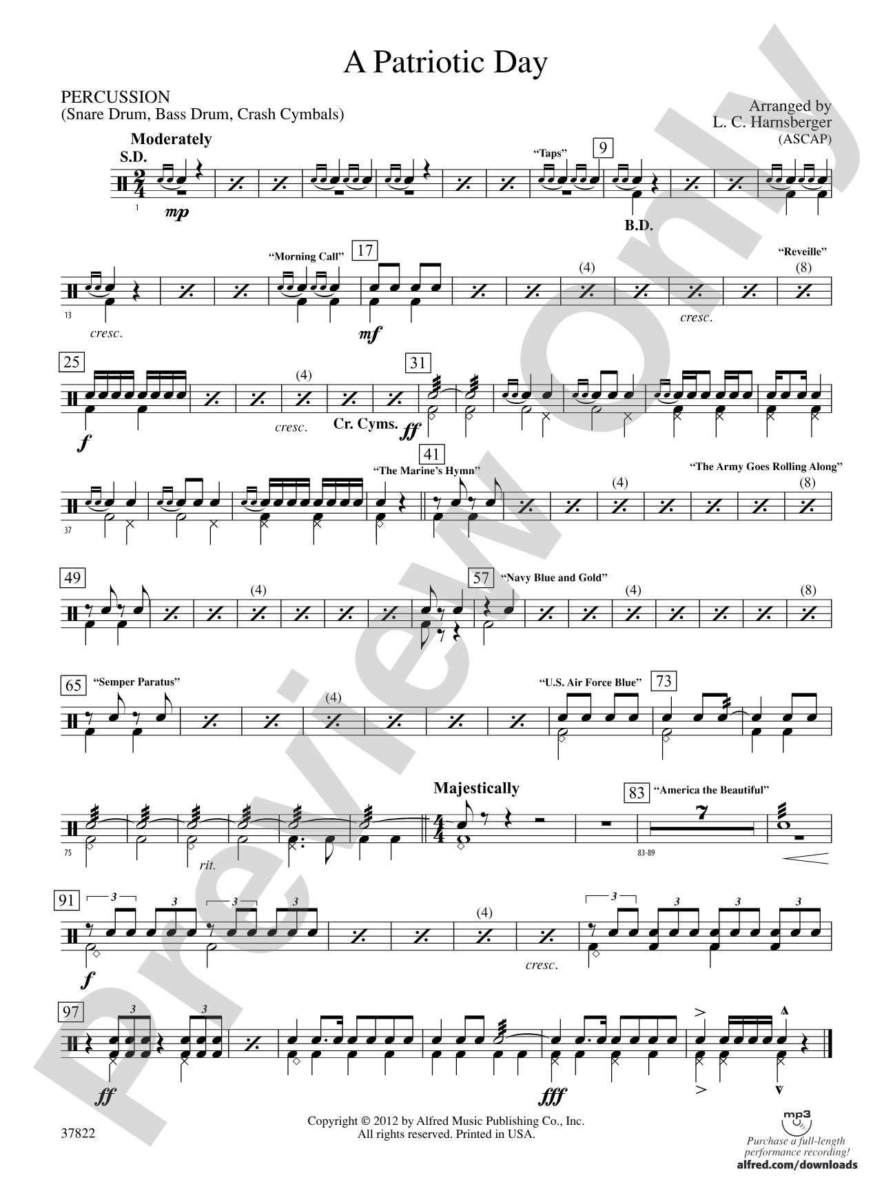 A Patriotic Day: 1st Percussion