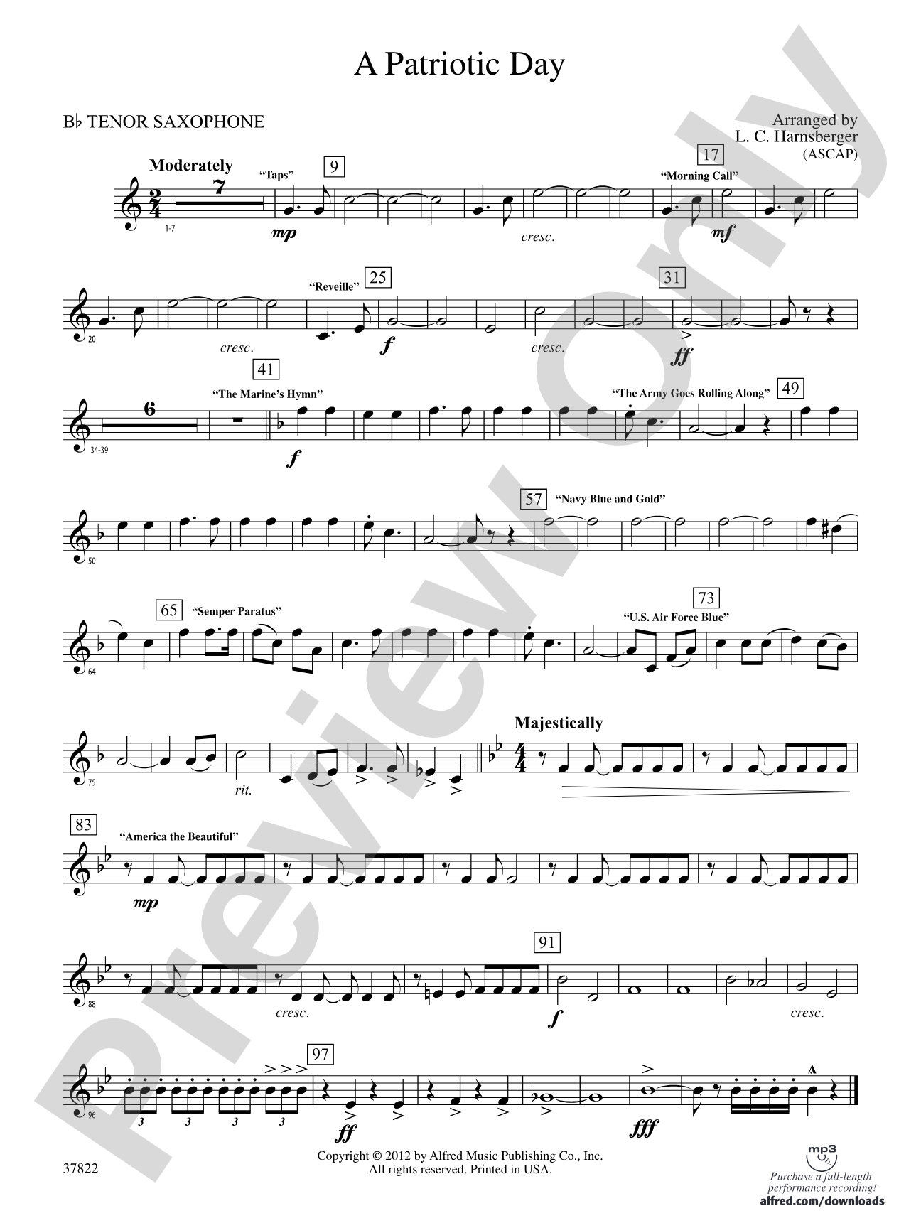 A Patriotic Day: B-flat Tenor Saxophone