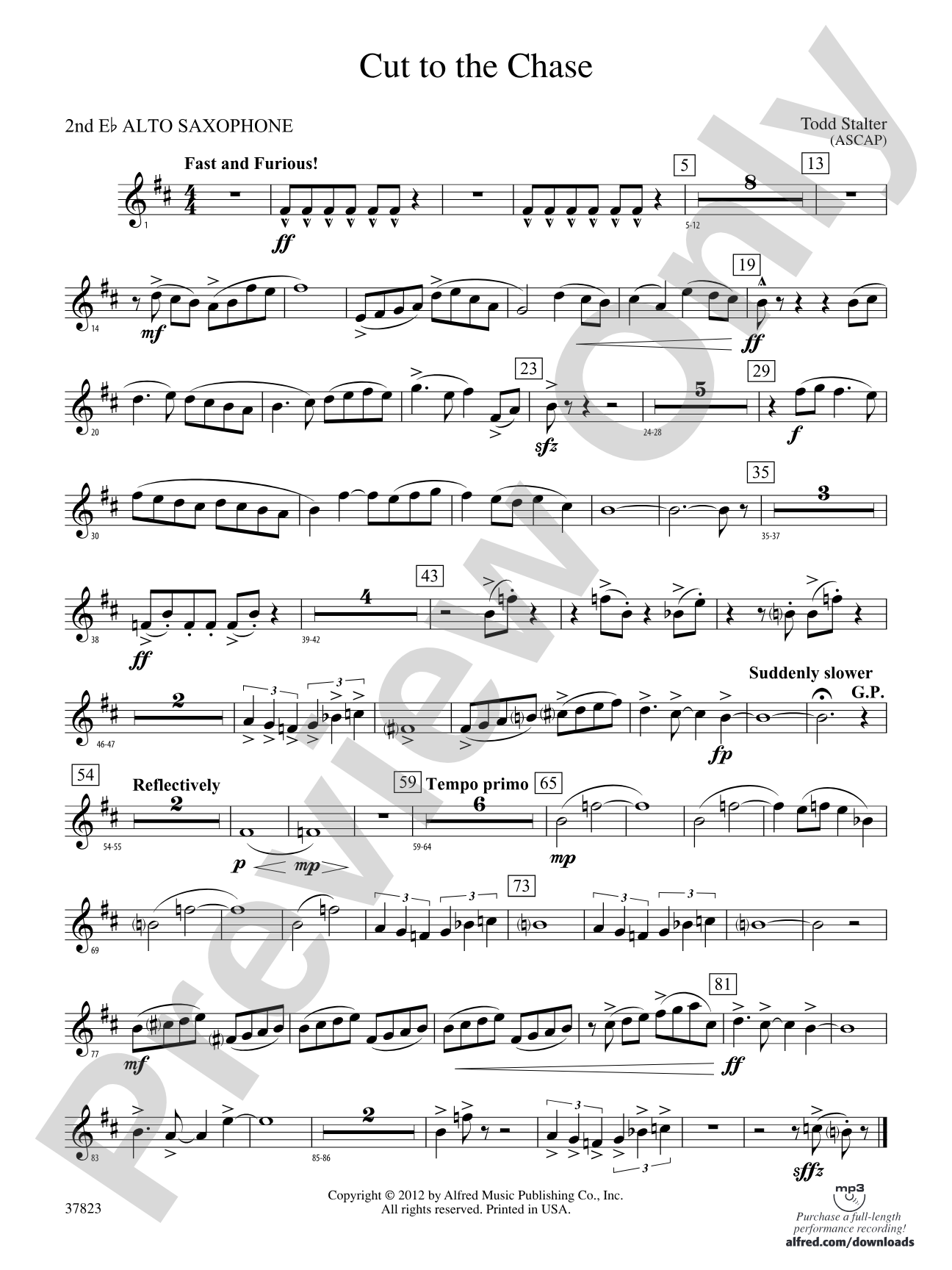 Cut to the Chase: 2nd E-flat Alto Saxophone