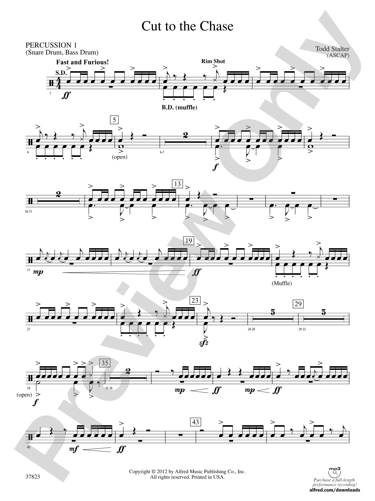 Cut to the Chase: 1st Percussion