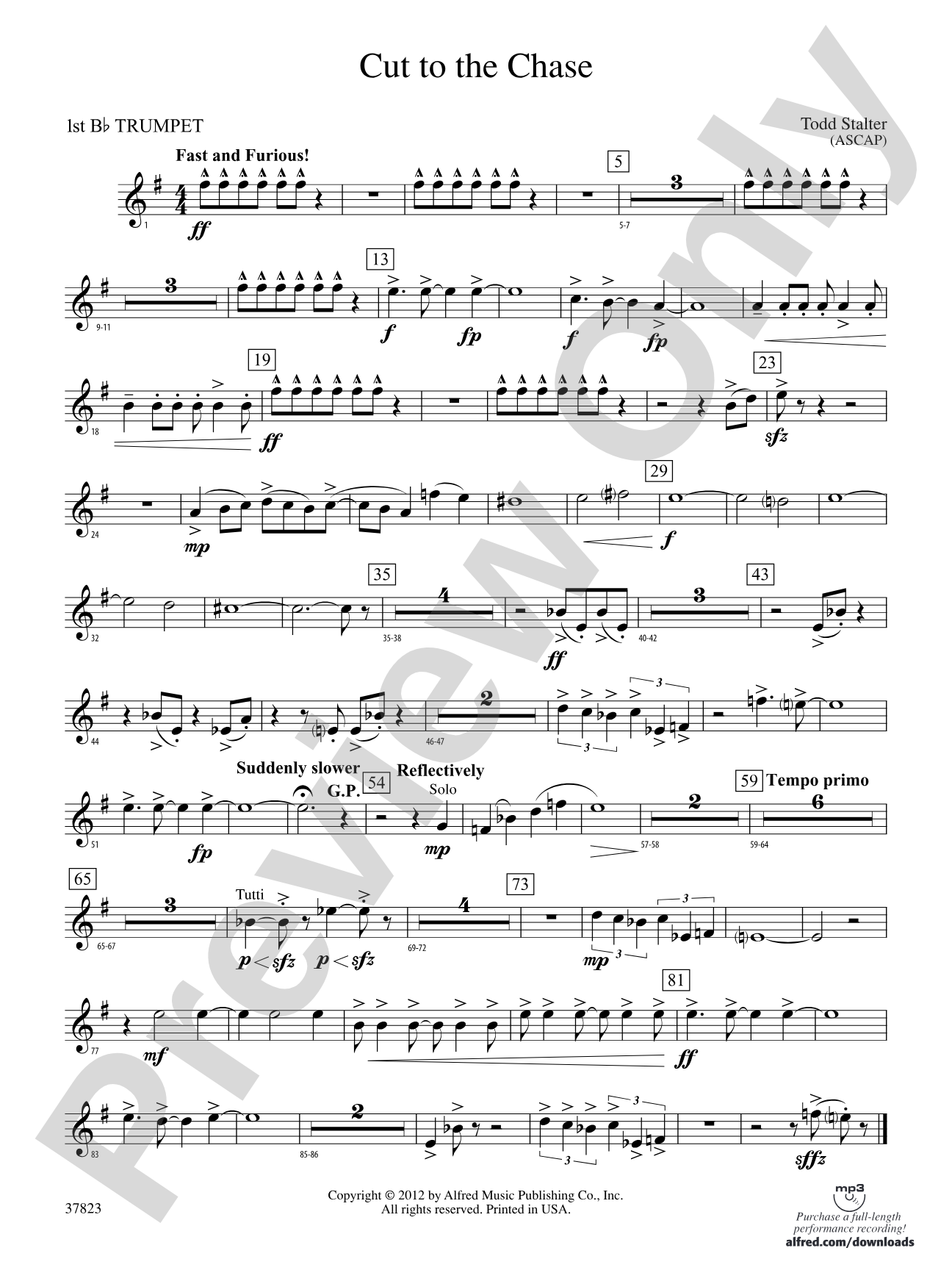 Cut to the Chase: 1st B-flat Trumpet