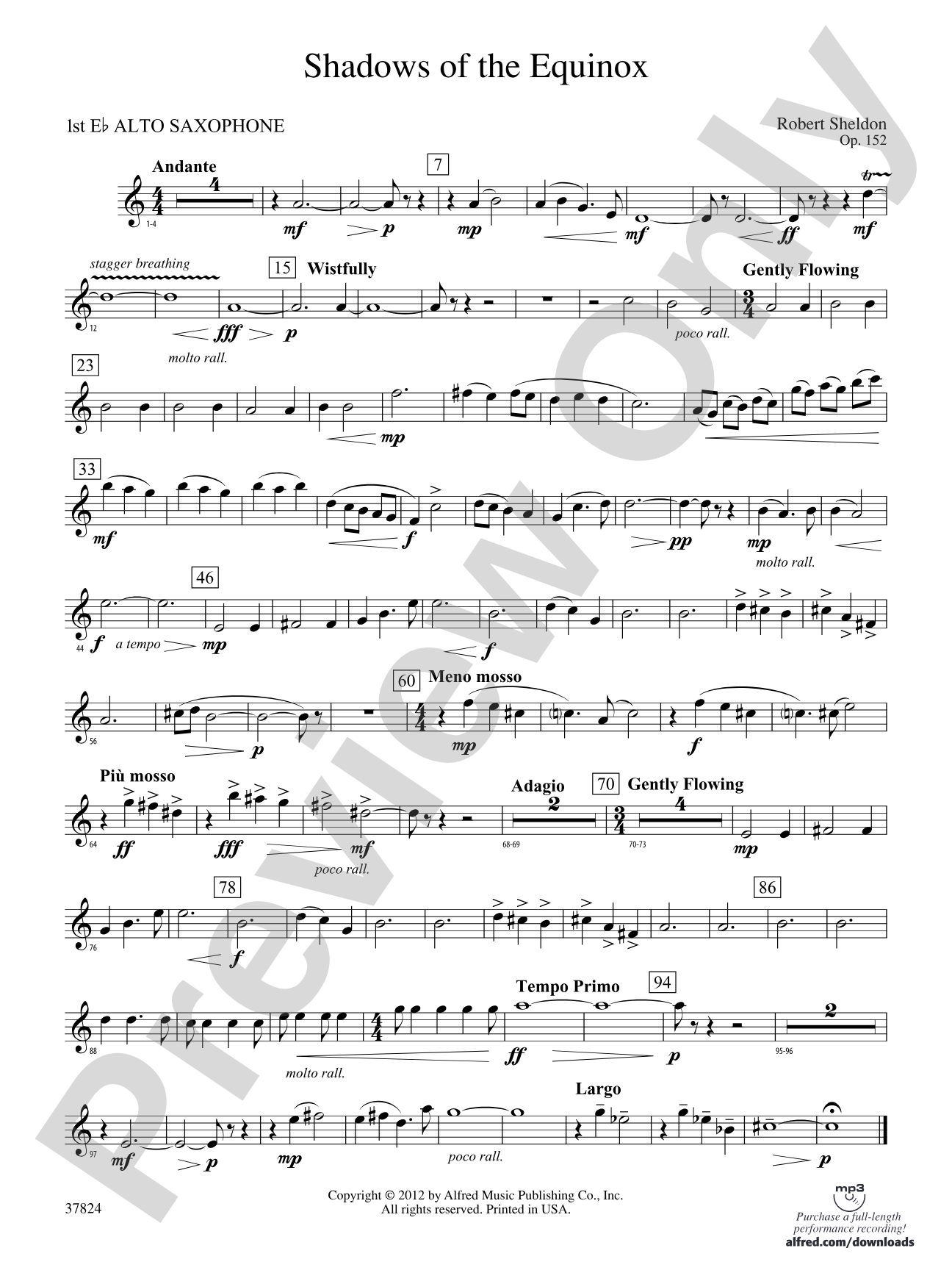 Shadows of the Equinox: E-flat Alto Saxophone