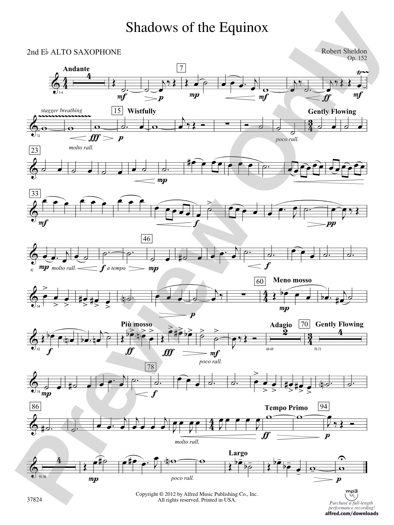 Shadows of the Equinox: 2nd E-flat Alto Saxophone