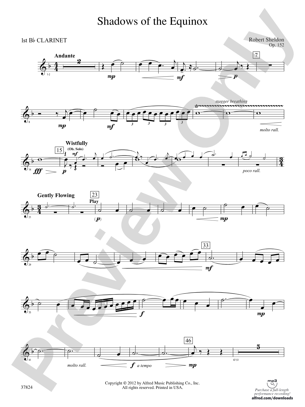 Shadows of the Equinox: 1st B-flat Clarinet