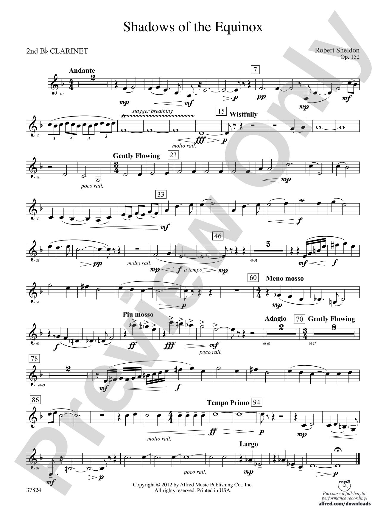 Shadows of the Equinox: 2nd B-flat Clarinet