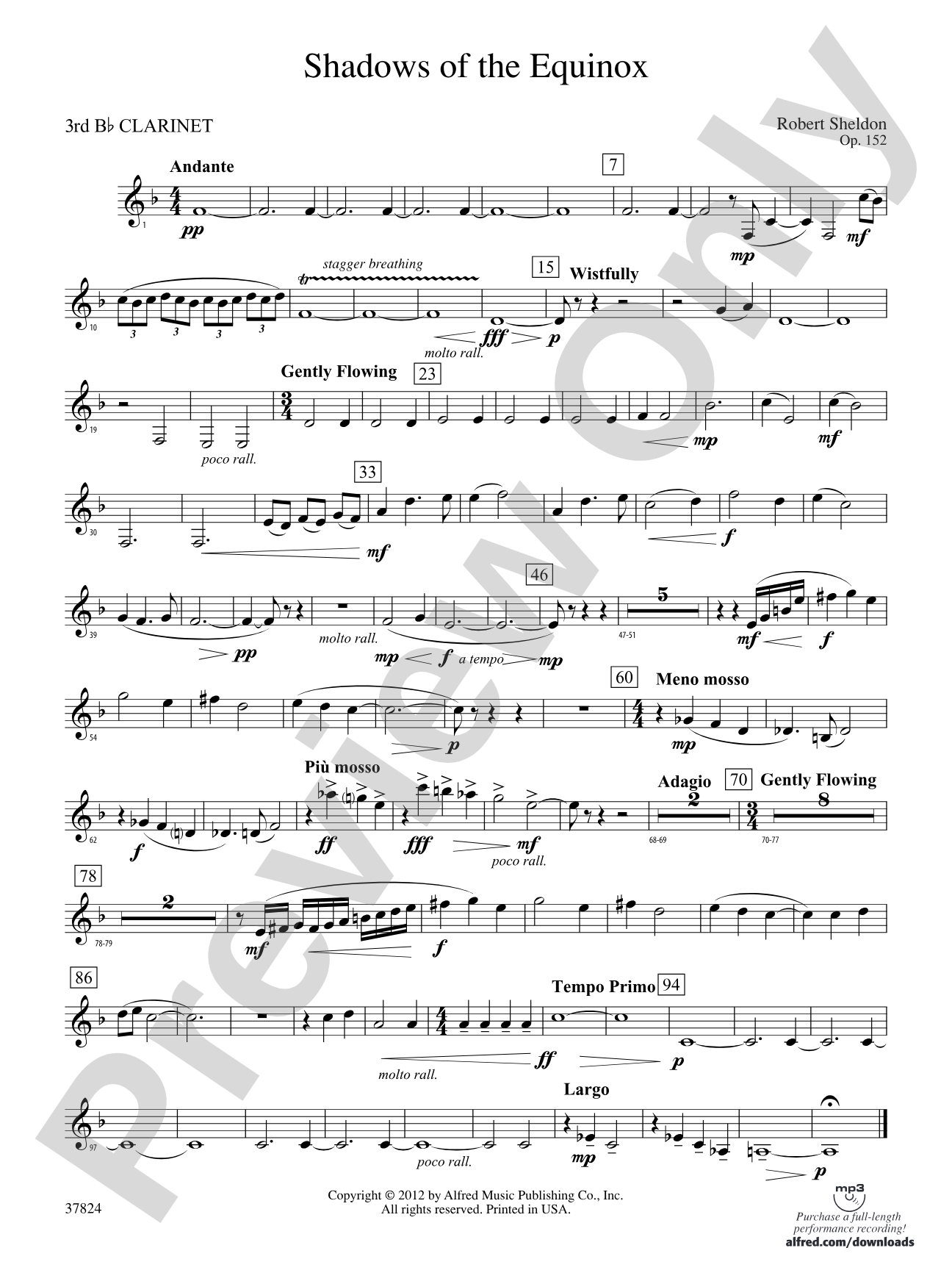 Shadows of the Equinox: 3rd B-flat Clarinet