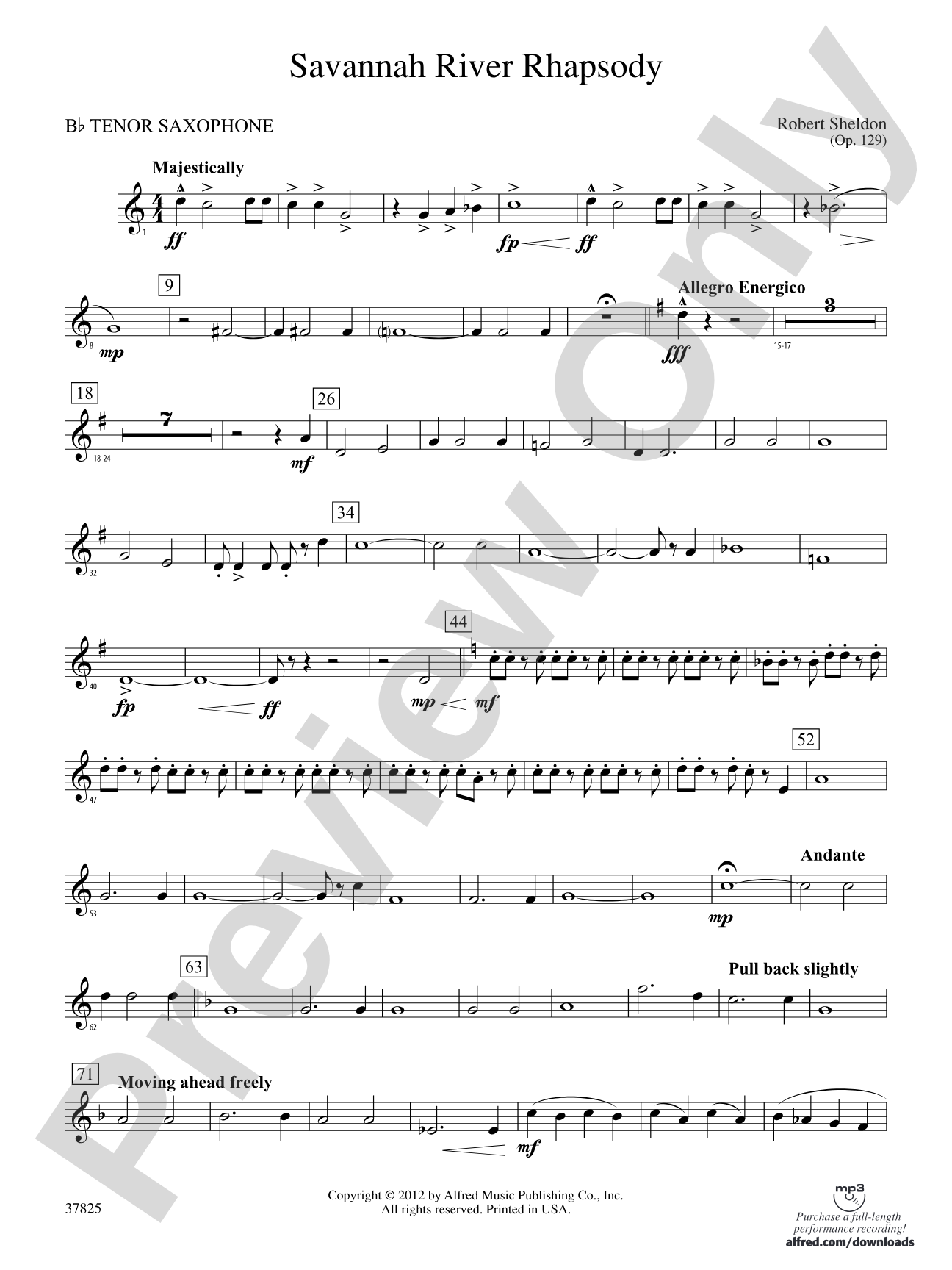 Savannah River Rhapsody: B-flat Tenor Saxophone