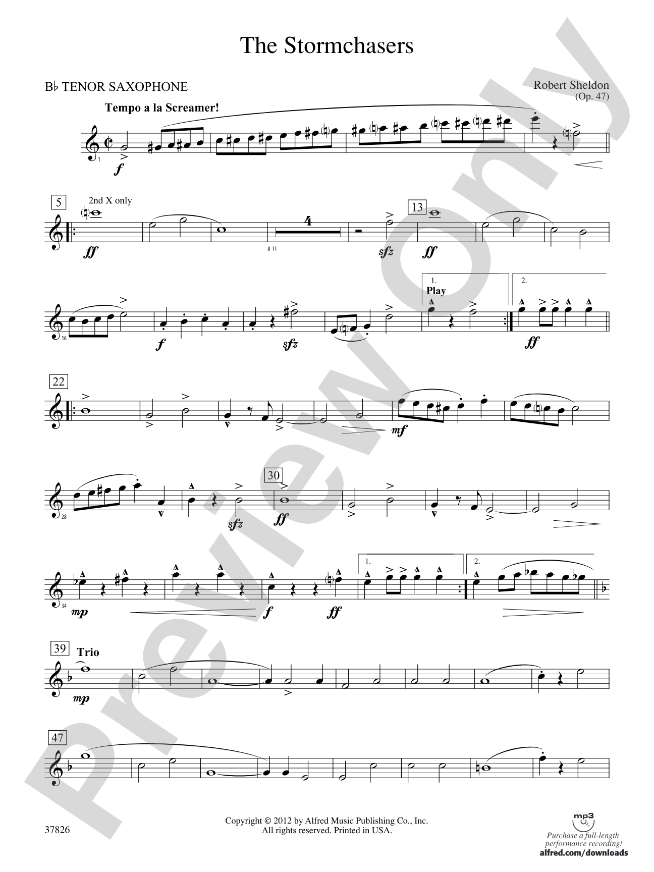 The Stormchasers: B-flat Tenor Saxophone