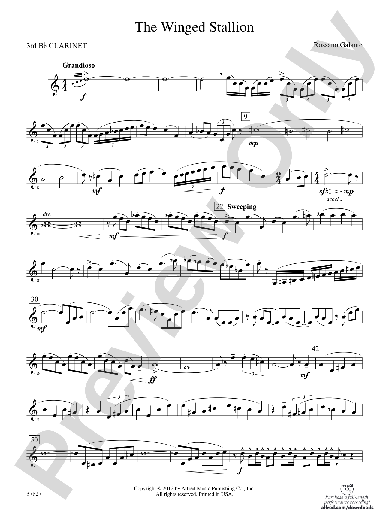 The Winged Stallion: 3rd B-flat Clarinet