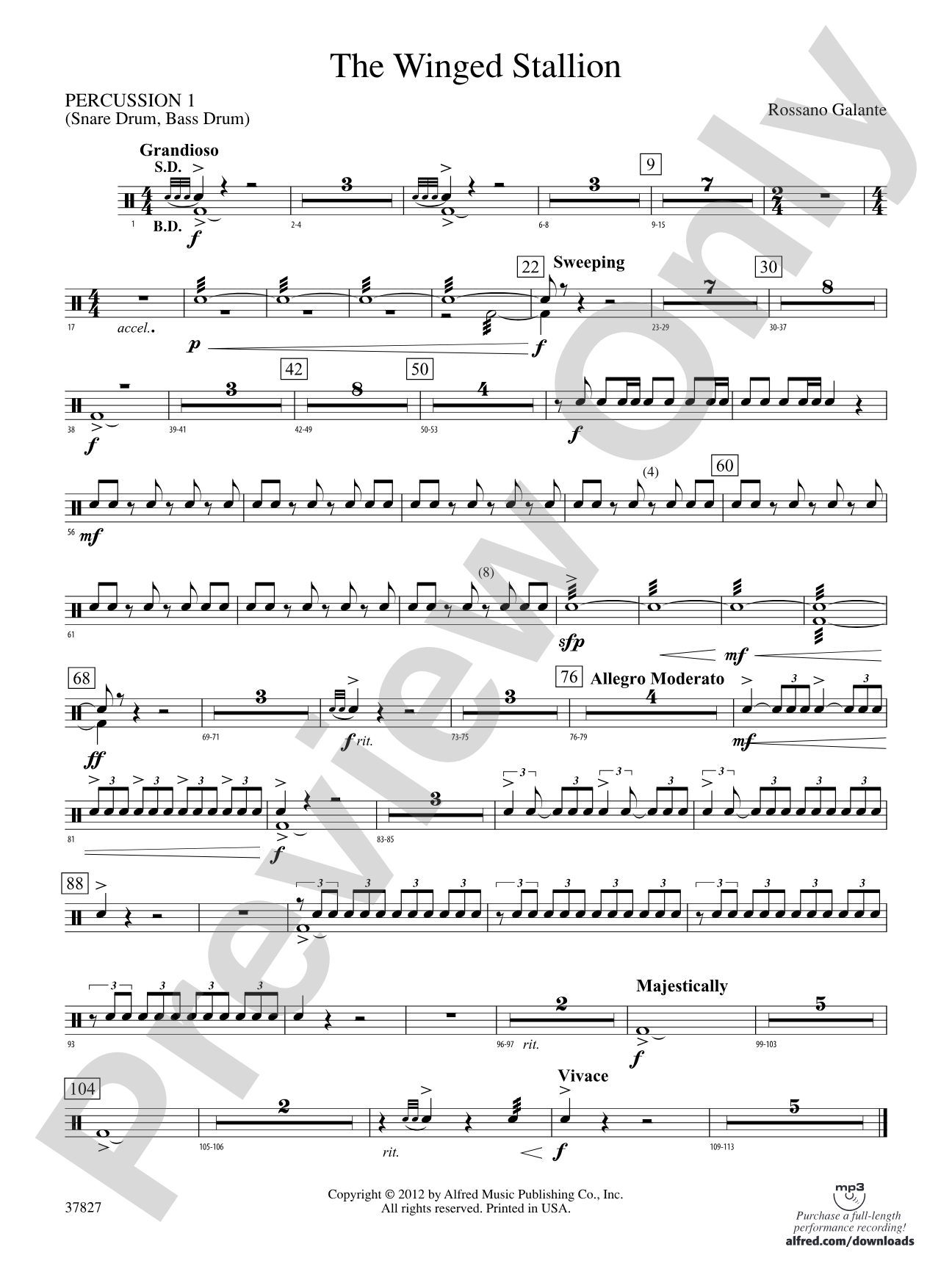 The Winged Stallion: 1st Percussion