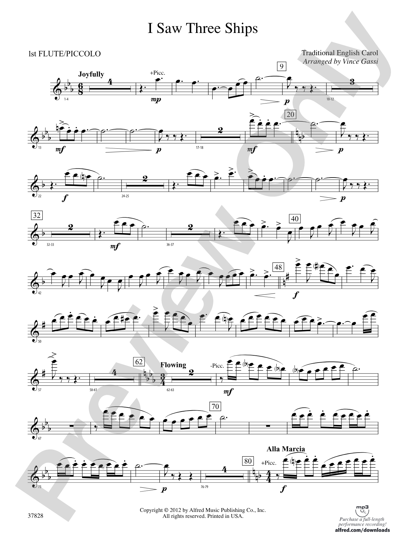 I Saw Three Ships: Flute