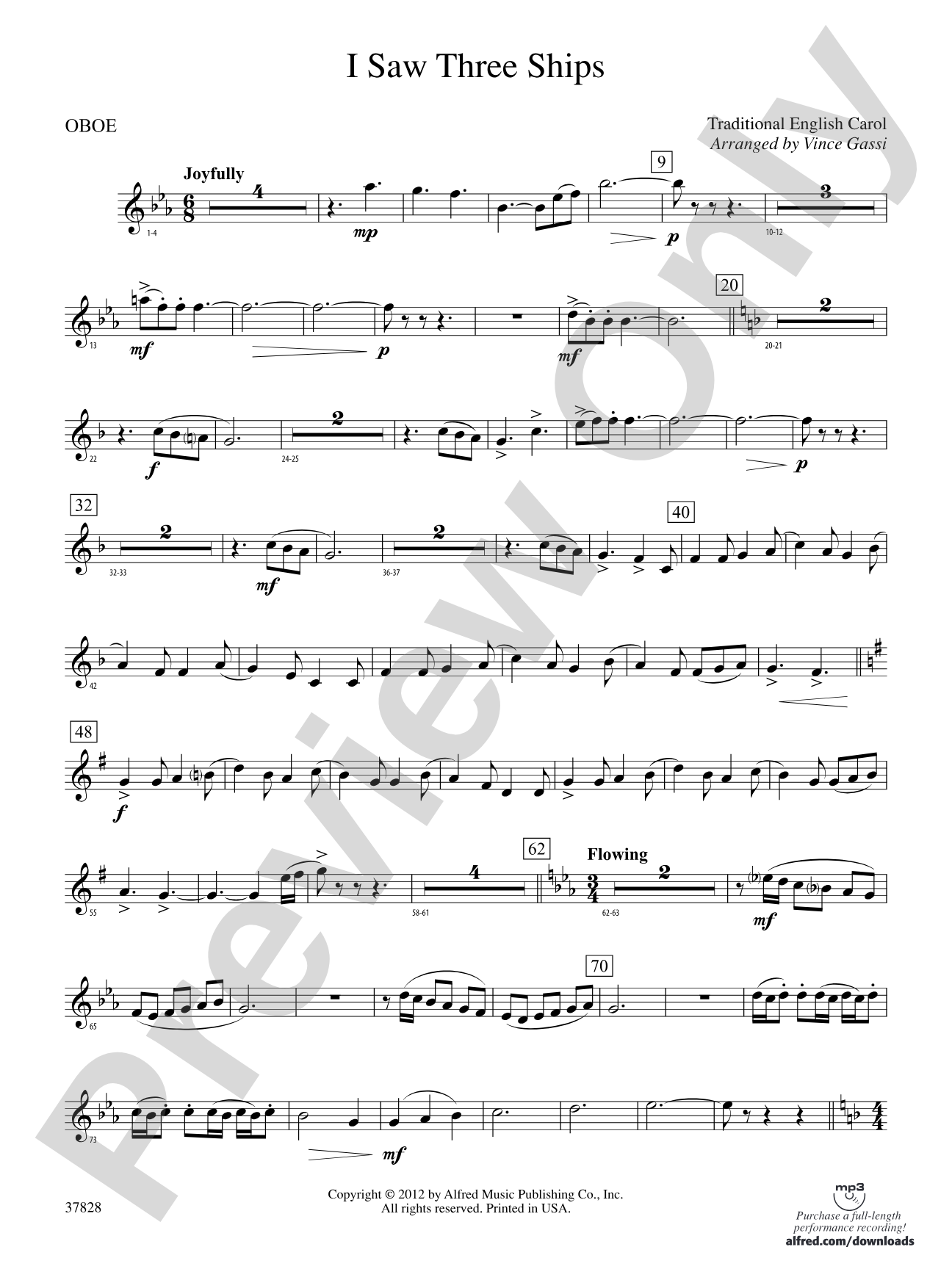 I Saw Three Ships: Oboe