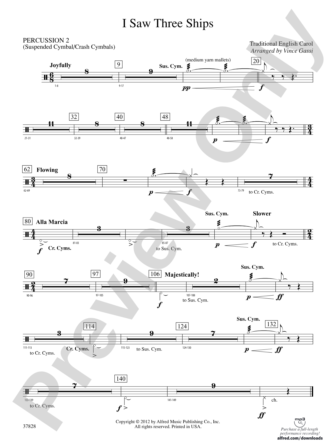 I Saw Three Ships: 2nd Percussion