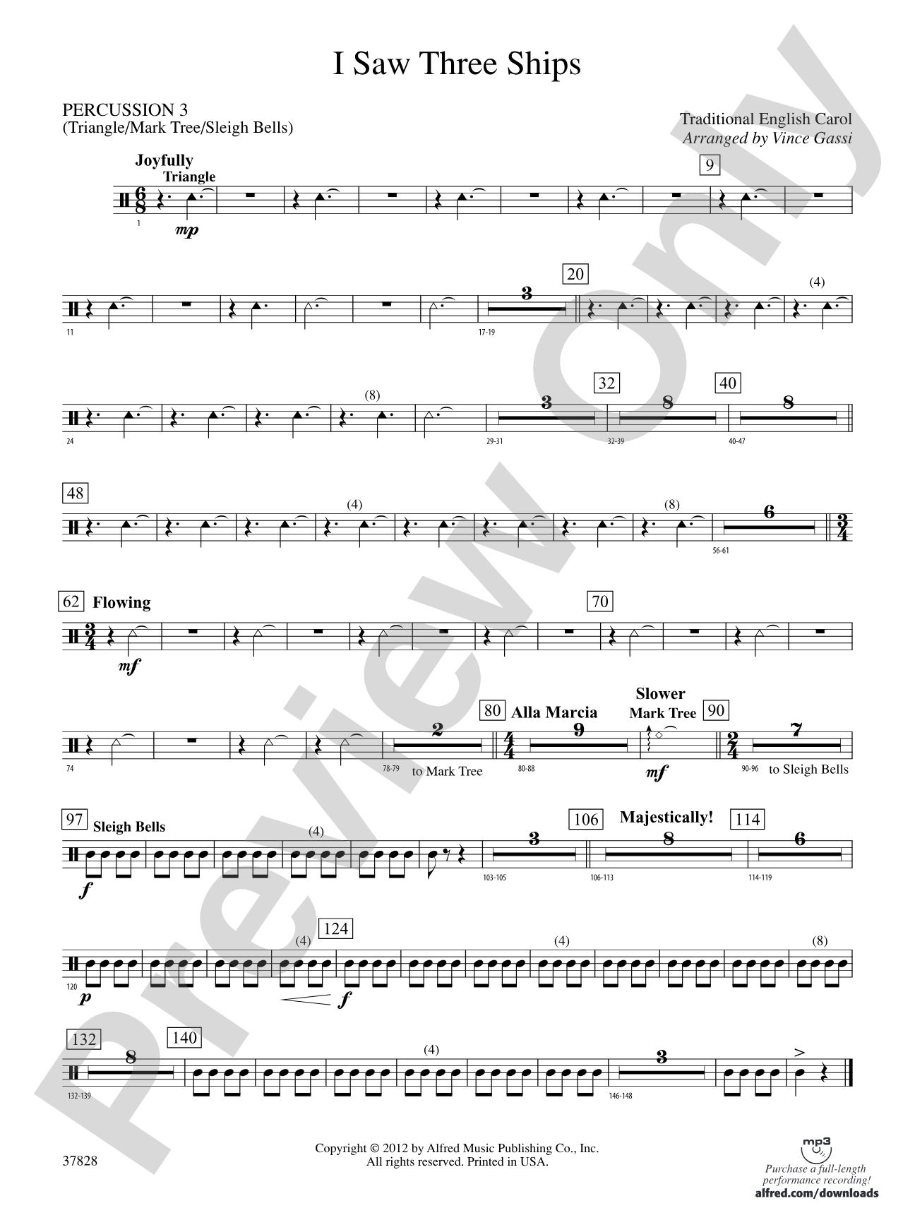 I Saw Three Ships: 3rd Percussion