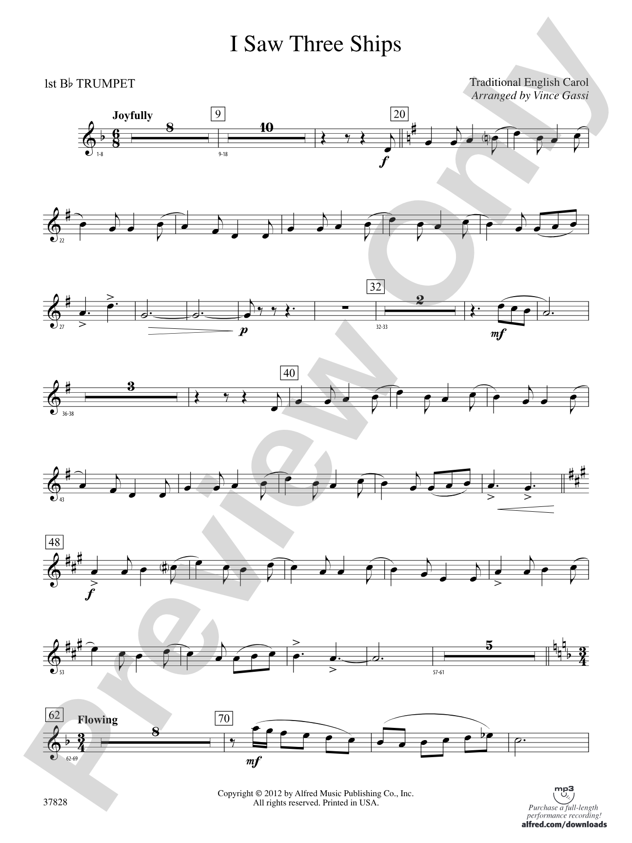 I Saw Three Ships: 1st B-flat Trumpet