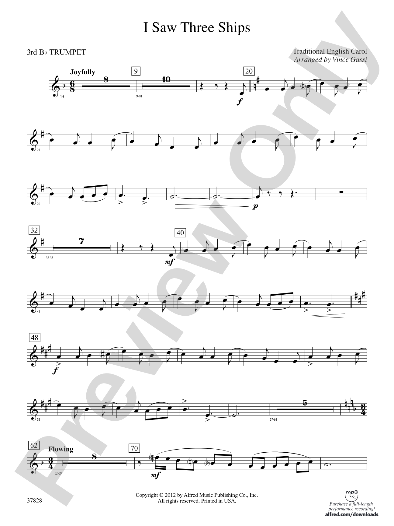I Saw Three Ships: 3rd B-flat Trumpet