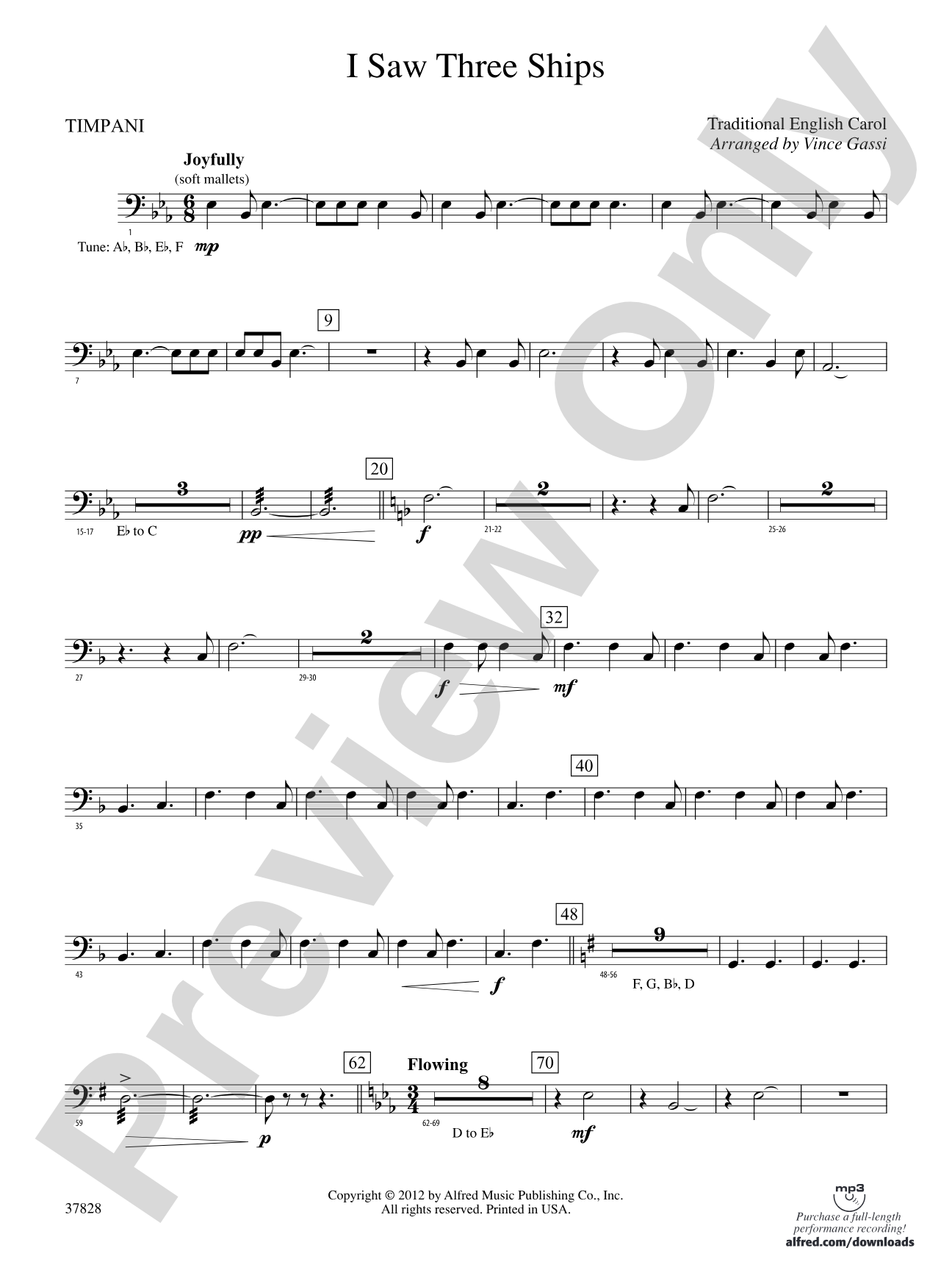 I Saw Three Ships: Timpani